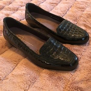 Clark Black Patent Croc Loafers